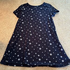 Cotton summer dress navy with stars